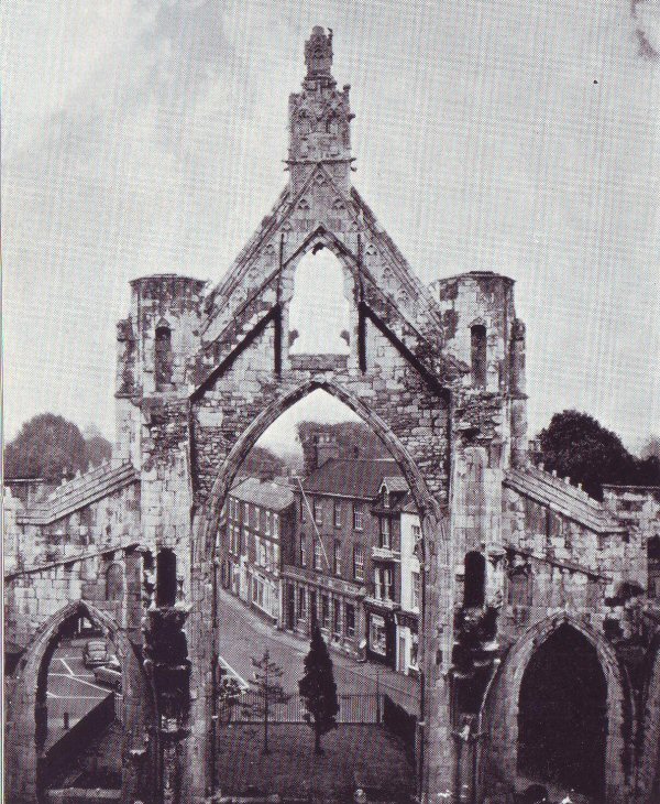 Howden Market Place from the Church Tower (1960s)